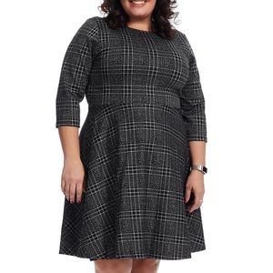 Plaid fit and flare scoop back dress. VGUC